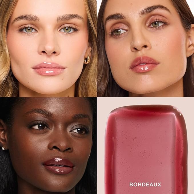 Jouer The Lip Edit Deluxe Tinted Lip Oil Trio, Hydrating, High Shine, Non-Sticky Set with Apricot, Jojoba, Vitamin E, Makeup Gift, 3 Shades