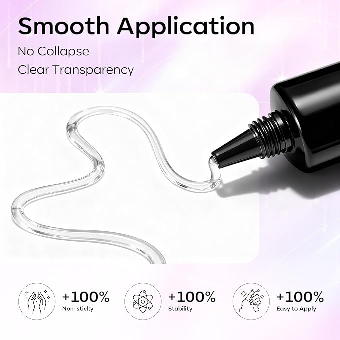 Makartt 3D Gel Nail Art for Sculpting: 3-in-1 Multi-Functional 15g Clear 3D Nail Gel for Molding & Painting Nails Designs, No Wipe Nail Glue for Rhinestones, Chrome Powder & DIY Manicure