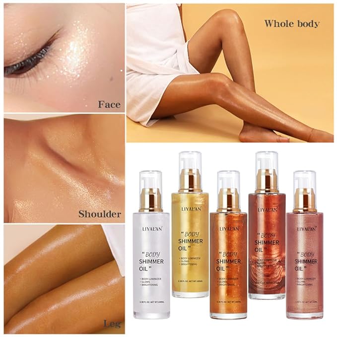Liyalan Shimmer Body Oil Gold 5