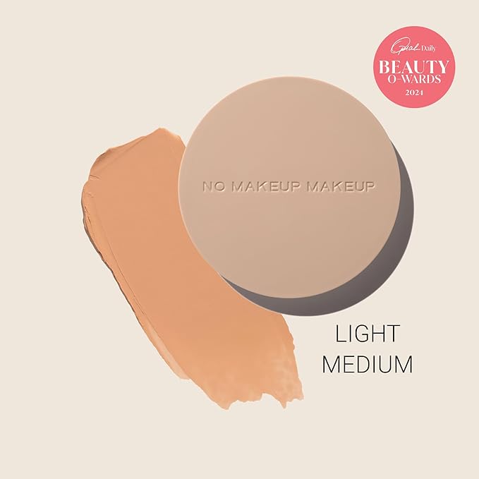 Foundation by No Makeup Makeup | Conceal & Correct with Long-Lasting, Buildable Formula & Lightweight Soft Finish | Cruelty-Free, Vegan, Fragrance-Free | Light Medium
