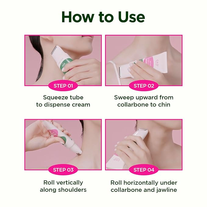 CKD Retino Collagen Gua Sha Neck Cream - Firming Cream for Neck and Jawline Tightening, Lifting, and Wrinkle Reduction with Stainless Steel Roller. Korean Skin Care,1.69 fl oz.