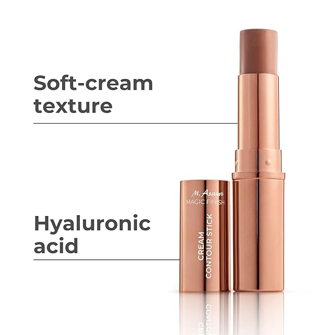 M. Asam MAGIC FINISH Cream Contour Stick light medium (0.28 Oz)- creamy contour stick for a defined face shape, creates optical shadows, bronzer stick with moisturizing hyaluronic acid, vegan