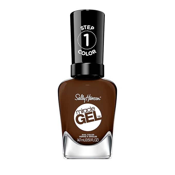 Sally Hansen Miracle Gel, Been There, Dune That, Long Lasting, Gel-Like Formula, No UV Lamp Needed, Opaque, Shiny Brown Nail Polish