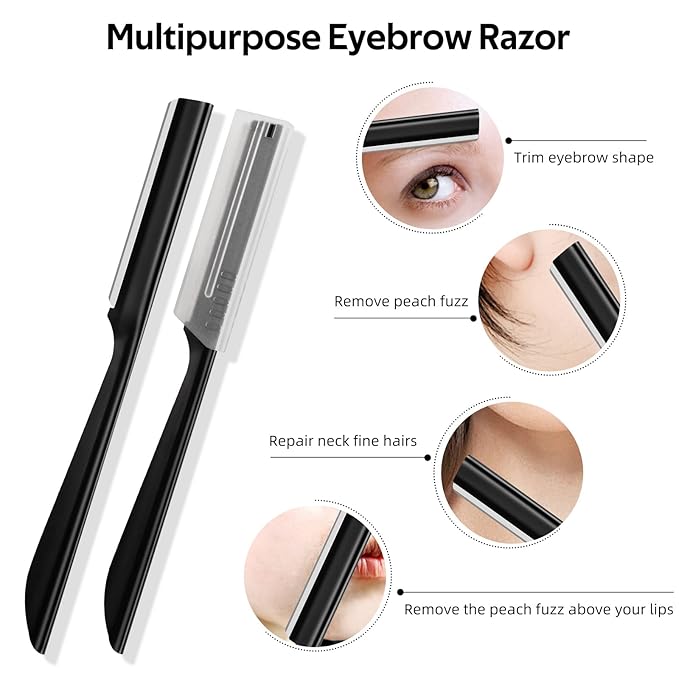 Eyebrow Razor, S.T. Friends 10Pcs Face Razor for Women Exfoliating Dermaplaning Tool, Dermaplane Razor Peach Fuzz Removal, Eyebrow Shaper Trimmer Facial Shaver Help Exfoliate and Smooth the Skin