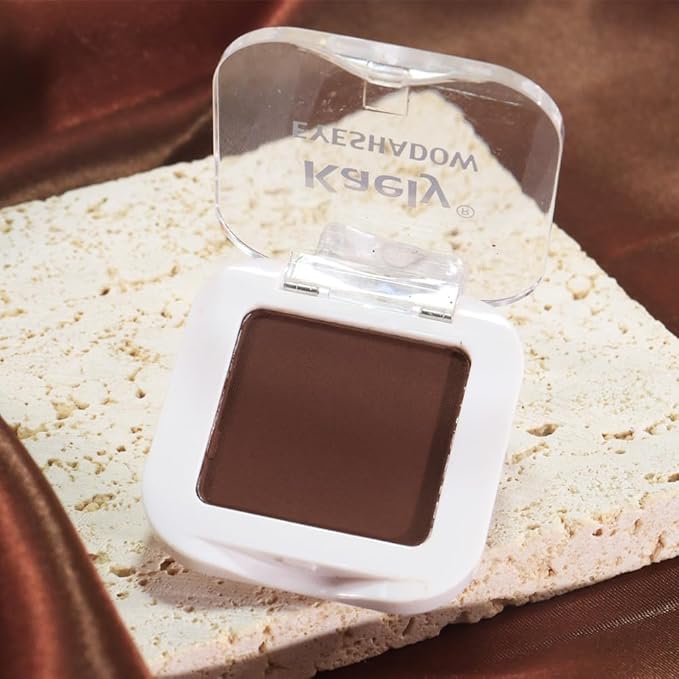 Kaely Pressed Single Eyeshadow Makeup, Coffee Matte Highly Pigmented Monochrome Eye Shadow Palette, Waterproof Neutral Powde Mini Eyeshadow, sombras para ojos, Lightweight Blendable, 09