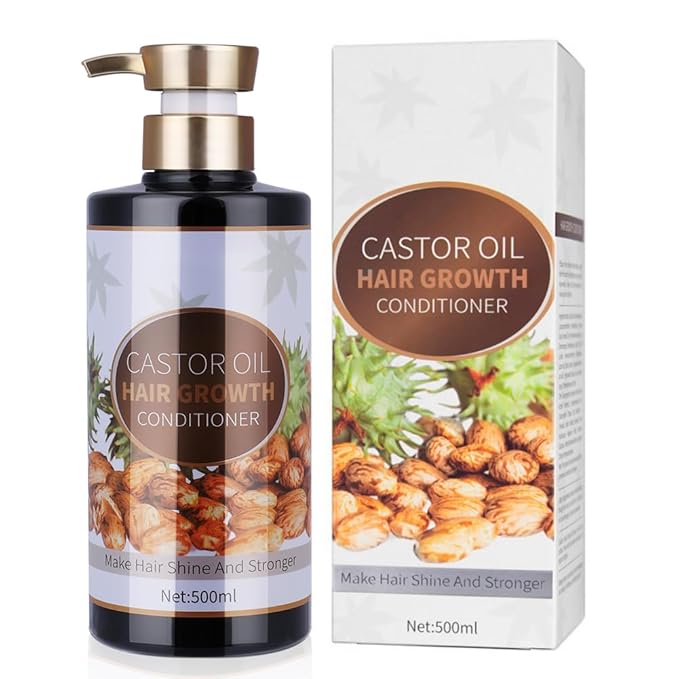 Silvercell Castor Oil for Hair Growth Conditioner, Prevents Hair Loss Conditioner Strengthens Hair Roots, Hair Care Conditioner Nourishes Dry Hair, Hair Thickening for Women & Men,16.91 fl.oz