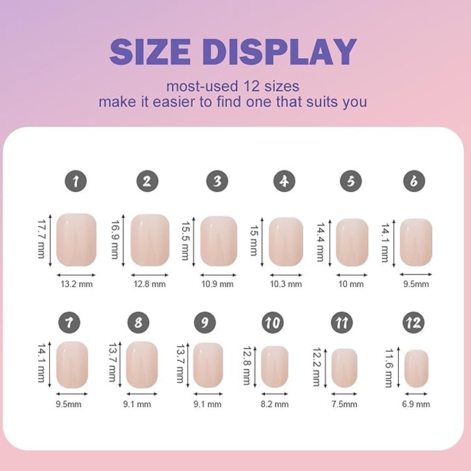576 Pcs Short Square Press On Nails, 24 Colors, Full Cover False Nails, Glossy Acrylic, Glue On Nails for Women Manicure