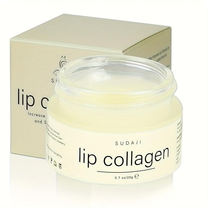 Lip Collagen + Peptide 0.7oz, Collagen Lip Mask with Vitamins E, A -Lip balm to Nourish & Hydrate Lips, Lip Moisturizer for Gentle exfoliating