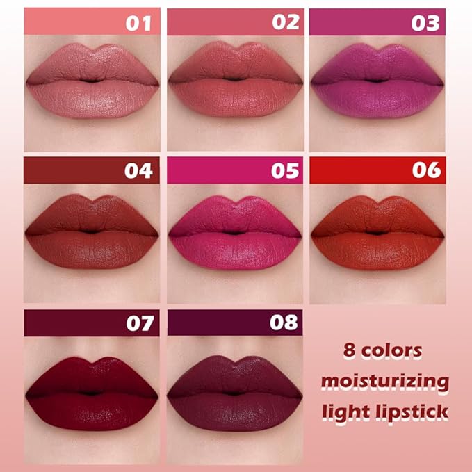 Matte Lipstick Crayon for Women, Rouge Red Lip Stick Pencil 24 Hour Long Lasting Waterproof, Non-Drying Hydrating Formula Lip Gloss Makeup, Vegan & Cruelty-Free, 06