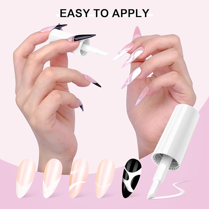 SAVILAND French Gel Nail Polish: 1PC 10 ML White Nail Polish Easy French Smile Line in 5s French Tip Nail Tool French Nails U V LED Gel French Tip Nail Art Nail Supplies for Starter Professional Gift