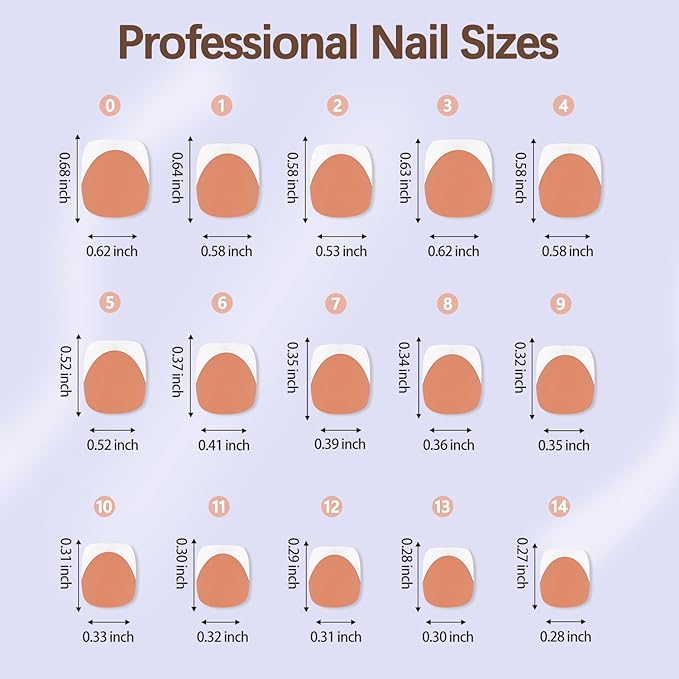 Misssix Press On Toe nails Short, 150Pcs Brown French Toe Nail Tips, Square Soft Gel Fake Toe Nail Tips Extensions for Women Nail Art DIY 15 Sizes