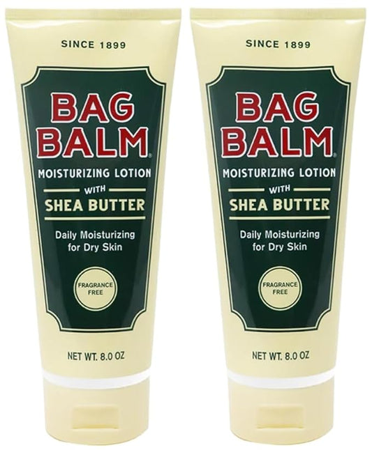 Bag Balm Moistuzing Body Lotion with Shea Butter, Daily Moisturizing for Dry Skin | Pack of 2 8oz Tubes
