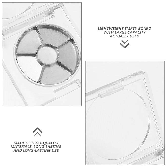 Beaupretty 14Pcs Empty Eyeshadow Palette: Refillable Depotting Makeup Palette - Clear Foundation Powder Storage for Eyeshadow Lipstick Blush Powder