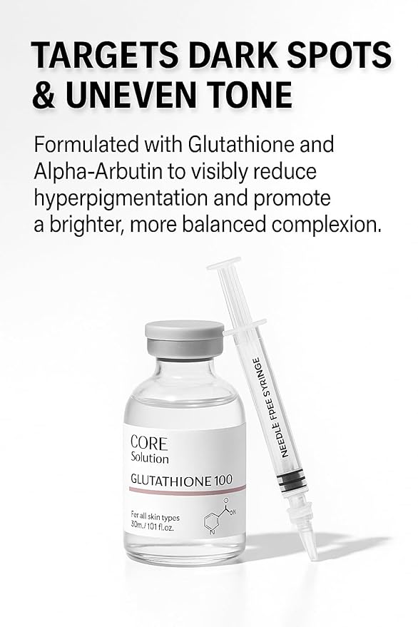 Glutathione 100 Ampoule - Fragrance Free Korean Skin Care Serum with Glutathione for Tone Support & Visible Clarity - Lightweight Brightening Serum, Suitable for Regular Skincare Routine