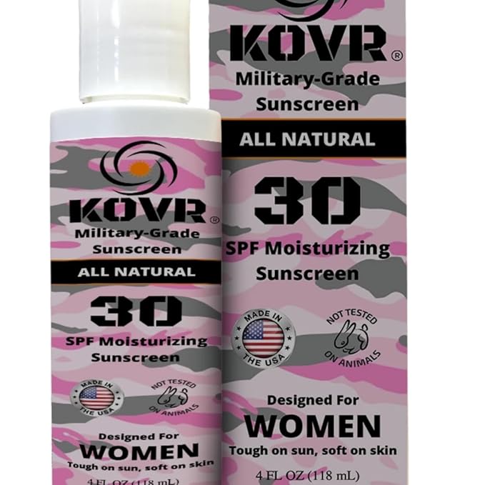 Kovr Sunscreen Organic SPF 30 Mineral Sunblock - Coral Reef Friendly Face & Body Lotion | Broad Spectrum Moisturizing UVA/UVB Travel Size Sunscreen, Fragrance-Free | 4 oz