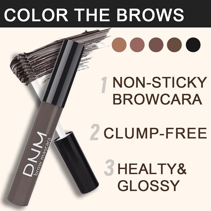 Kaely 2Pcs Eyebrow Gel Waterproof,Longwear Tinted Eye Brow Mascara,Eyebrow Color Makeup kit,maquillaje gel para cejas a prueba de agua,Long Lasting Eyebrows Vegan cosmetics,05 Brunette