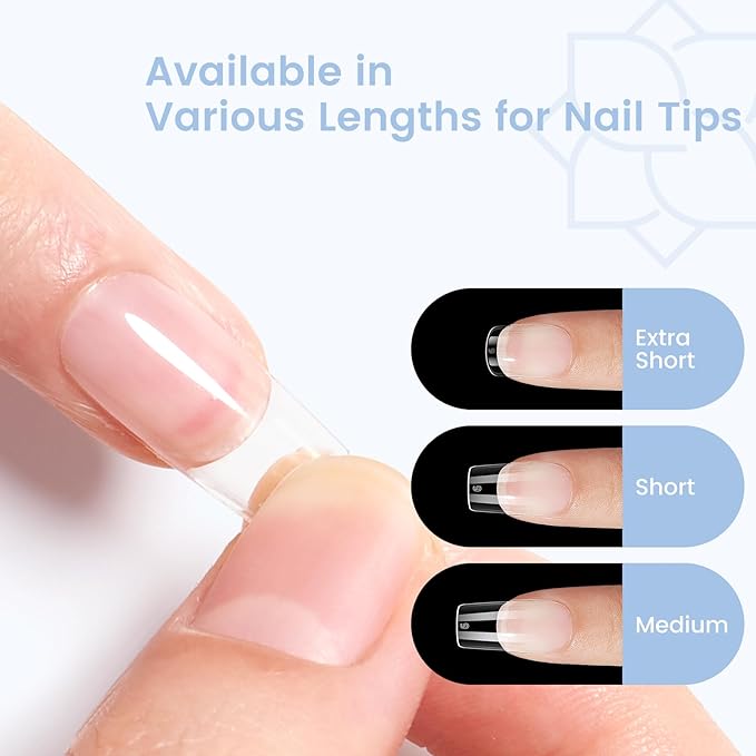 Short Square Nail Tips: 504PCS Acrylic Pre-shaped Soft Gel Square Nail Tips, 12 Sizes Full Cover Fake Press on Nails for Beginner Professional DIY Nail Salon