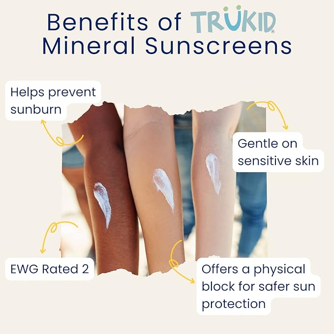 TruKid Daily SPF30 Face Sunscreen Citrus 3.4oz Baby Sunscreen, Natural Ingredients Kids Sunscreen, Reef-Friendly Travel Size Sun Screen, Beach Defense Sunscreen for Kids, Toddlers, Babies & Adults