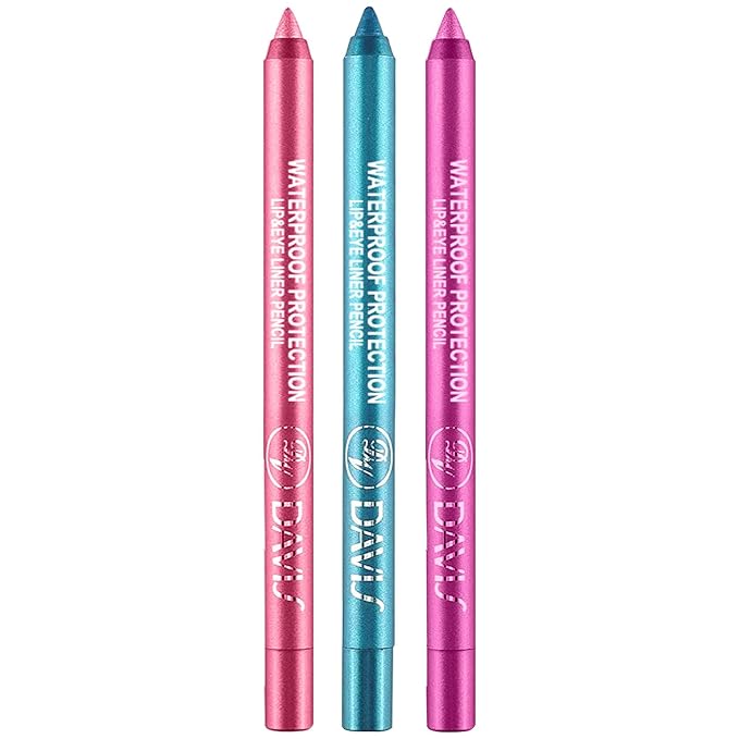 3 Colorful Eyeliner Pen Set, Eye Shadow Pencil, Pearl Eyeliner Kit Metallic Glitter Eye liner Pencil for Women Eye&Lip Liner Professional Eye Makeup Set Colorful Eye Color (3PCS B)