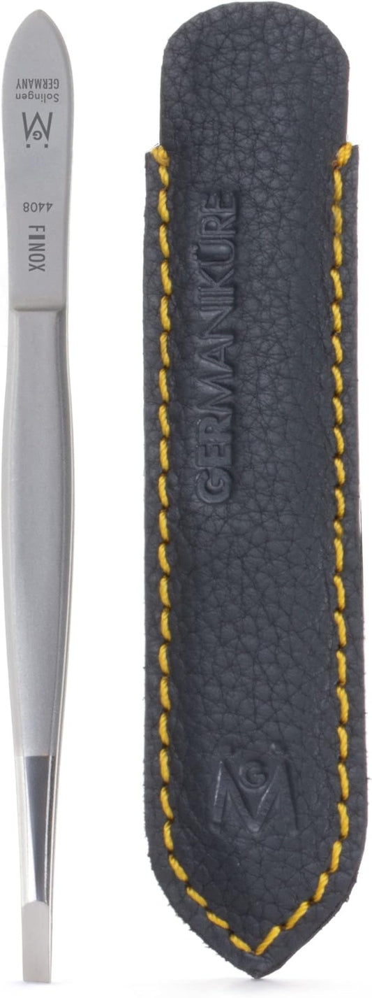 GERMANIKURE Arched Claw Tweezers in Leather Case - Made in Solingen Germany