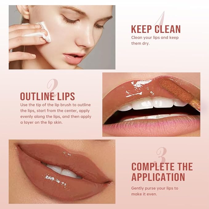 Nourishing High-Shine Lip Gloss,Hydrating & Moisturizing Lip Tint, Non-Sticky, Long-Lasting Glossy Lip Stain,Softens & Plumps Lips for Smooth,Gentle Formula for Dry Lips 05#Peach Nude Brown