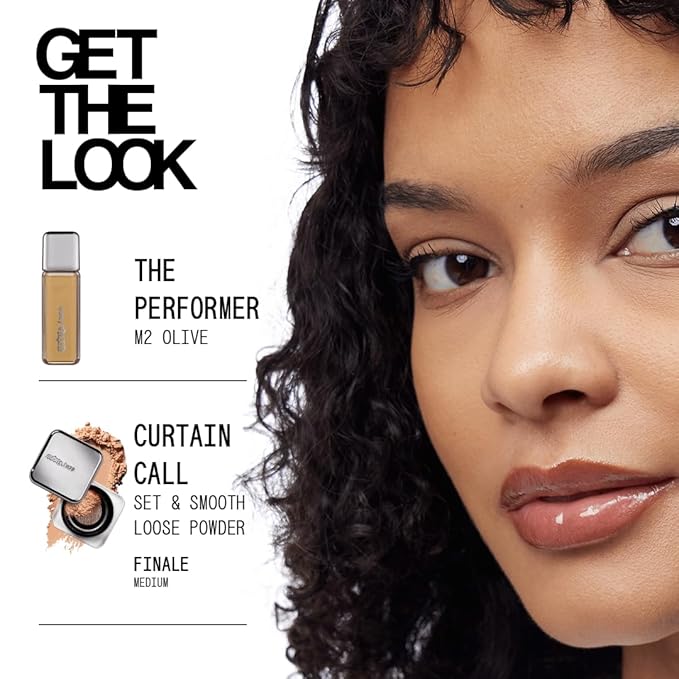 about-face THE PERFORMER Skin-Focused Foundation M2Olive – Medium Coverage, Long-Wear, Breathable & Buildable Base – Clean, Vegan, Hydrating Formula with Blue Agave & Chlorella – 1.08oz