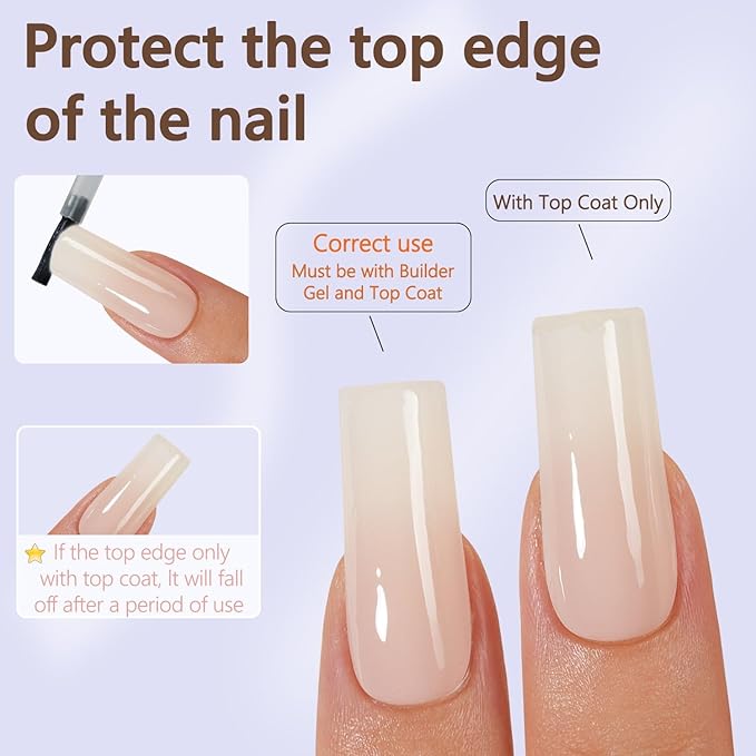 Misssix Ombre Gel Nail Tips, 150Pcs White Gradient Press on Nails Long Square, No Need to File Tips Pre-lasting, Fake Nails for Nail Art DIY 15 Sizes