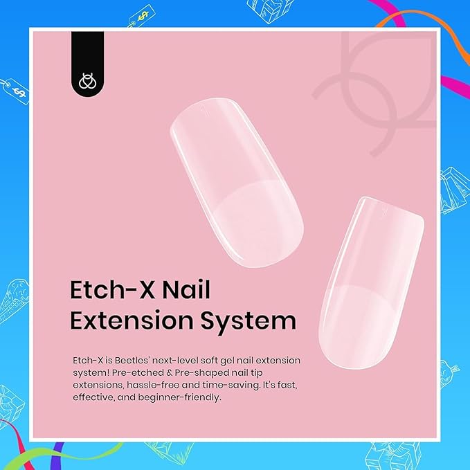 Beetles Short Square Gel Nail Tips 12 Sizes 288 PCS Half Matte Full Cover False Nails Clear Acrylic Nails Glue on Nails for Girls Women DIY Nail Extension