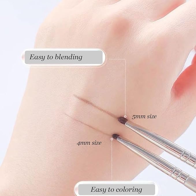 Mini Smudge Brush for Eyeliner,2 PCS Small Smudge Brush for Precision Eyeshadow and Eyeliner,Eyeliner Brush for Powder Gel Cream Liquid Concealer,Eye Makeup Brush Set