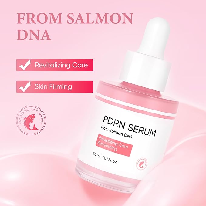 PDRN Serum, Pdrn Pink Peptide Serum, with Salmon DNA & Rose Combo Pack, Gentle Skincare for Radiance & Moisture, 30ml / 1.01 fl.oz