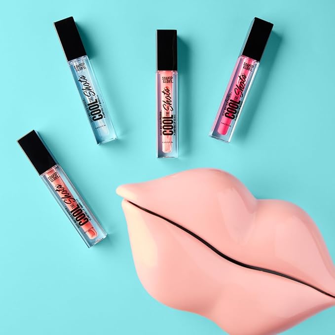 Soap & Glory SMP Cool The Shots Plumping Lip Gloss - Hydrating & Cooling Lip Plumper - Infused with Menthol & Vitamin E - High Shine, Glossy Finish - Vegan & Cruelty-Free - Pink Charming (4ml)