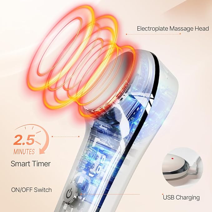 TOUCHBeauty Hot & Cold Facial Massager - Handheld Vibration Skin Rejuvenating Relaxation Device for Smoother Tighter Face, Skincare Warming & Cooling Beauty Tool for Women