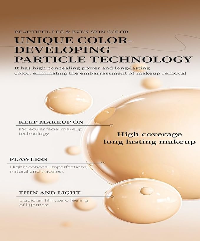 Leg Makeup Waterproof No Transfer, Flawless Looking Leg and Body Tattoos and Scar Cover up Makeup Concealer for All Skin.(3# Bronze)