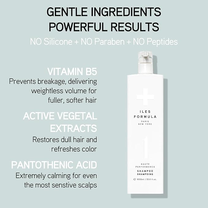 ILES FORMULA Shampoo for Dry, Damaged, Frizzy or Color Treated Hair - Hydrating, Sulfate Free Shampoo – Salon Grade, Color Safe, Moisturizing Formula that Controls Humidity & Boosts Shine