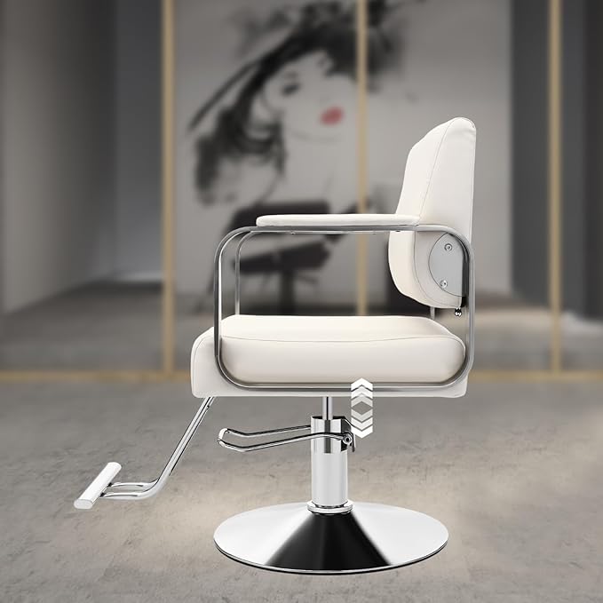 Barber Chair Salon Chair for Hair Stylist Hair Chair for Barbershop Home Height Adjustable & 360° Swivel Styling Salon Chairs Spa Beauty Salon Equipment,Max Load Weight 440Lbs