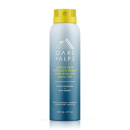 Oars + Alps After Sun Cooling Spray, Includes Aloe Vera and Niacinamide with a Green Tea Scent, 6 Fl Oz