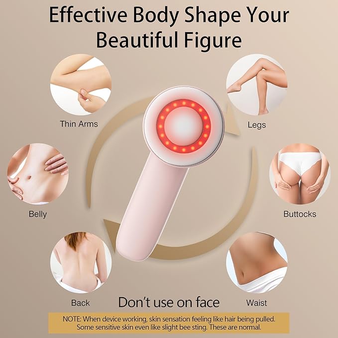 cotsoco Body Sculpting Machine, Cordless Cellulite Massager Tool for Belly, Waist, Neck, Leg, Butt, Arm-Gifts for Women Girls Mum, Pink