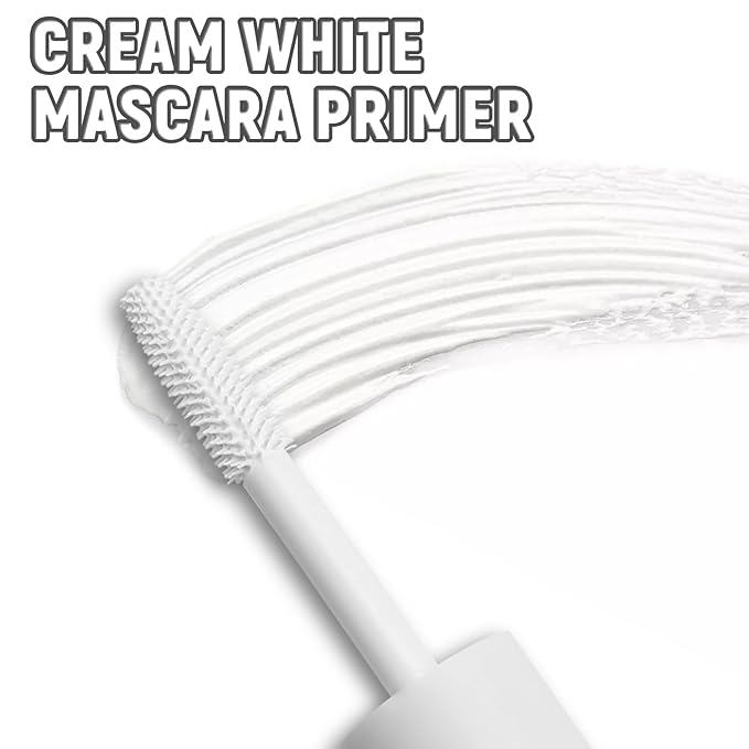 White Mascara Primer, Volumizing and Lengthening Eyelashes Waterproof Mascara, White Thick Curly Lash Primer, Charming Eye Makeup