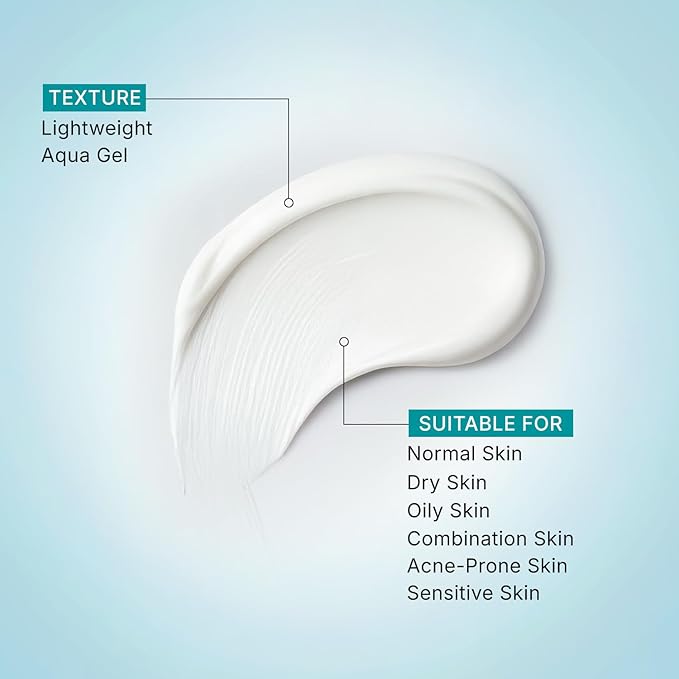 Pilgrim 1% Hyaluronic Acid Sunscreen Gel SPF 50 PA+++ | Broad Spectrum UVA/UVB & Blue Light Protection | Lightweight, Non-Greasy, Fast-Absorbing, Hydrating Aqua Gel | Face & Body | 1.76 Oz (50gm)