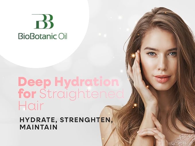 Bio Botanic Oil Range – Hair Mask for Straightened Hair with Plant Keratin & Organic Argan Oil, SLS-Free Deep Hydration & Repair, Salt-Free Formula for Long-Lasting Smoothness