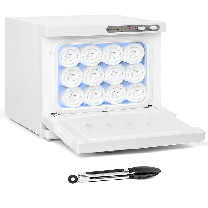 Hot Towel Cabinet, Yofuly 8L White Towel Heater with Clip, Professional Small Towel Warmer Machine for Facials SPA Nail Salon Barber Esthetician