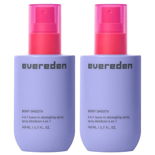Evereden Kids Detangler Spray: 4-in-1 Leave-In Hair Spray | Detangle, Moisturize & Strengthen| Easily Tackle Even the Toughest Knots | Clean & Vegan All types of Hair Product for Kids | Pack of 2
