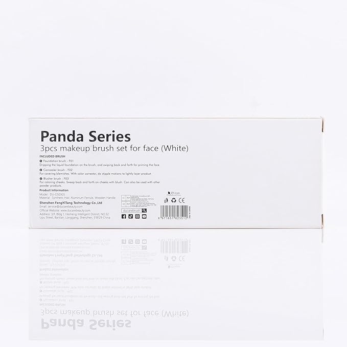 DUcare Makeup Brushes 3Pcs Foundation Contour Bronzer Brush,Concealer Brush,Blusher Powder Brush, Face Kabuki Travel Buffing Stippling Liquid Blending Makeup brush set White