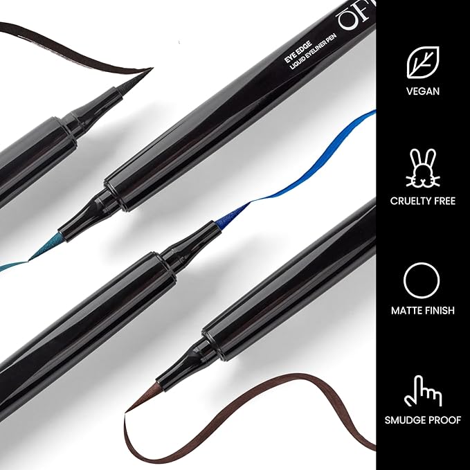 OFIR Eye Edge Liquid Eyeliner Pen | Water and Smudge Proof | Long Lasting Matte Finish, Soft Tip with Bold Pigment | Cruelty Free Formula | Black Eyeliner for Women | Marine - Teal Jade | 0.04 Fl Oz