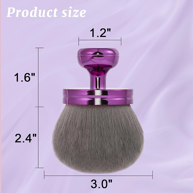 UNIMEIX 3 Inch Sunscreen Brush with Drawstring Bag for Face Kabuki Sunscreen Applicator Self Tanner Brush Body Makeup Coverage Perfector for Liquid Foundation Powder Cream (Violet)