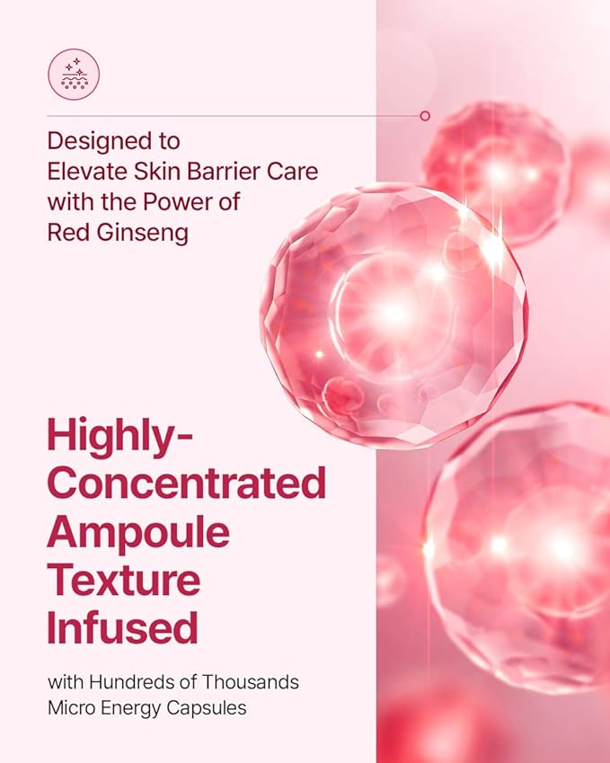 Donginbi Red Ginseng Daily Defense Capsule Ampoule - Glowing Serum, Firming & Skin Barrier Repair Face Mositruzier, Korean Red Ginseng, Skin Care Gifts for Women,1.01 floz / 30 ml