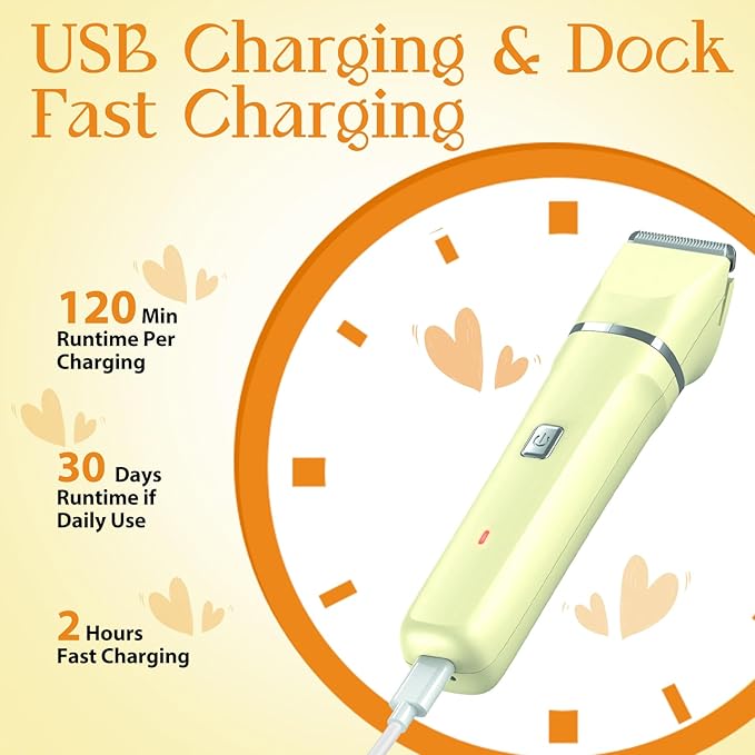 Womens Razors for Shaving - Wet/Dry 2-in-1 Beauty Dermave Bikini Shaver with Body&Facial Hair Heads, Cordless IPX7 Waterproof Trimmer for Pubic Hair&Sensitive Skin, Tiktok Trend Items (Yellow)