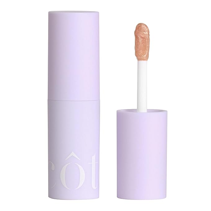 Côte Beauty's Euphoria Peptide Lip Shine, Ultra Hydrating & Long-Lasting Shimmery Sheer Nude Plumping Lip Gloss for Women with Hyaluronic Acid, Shea Butter & Jojoba Oil, Vegan & Cruelty-Free, 0.12FlOz