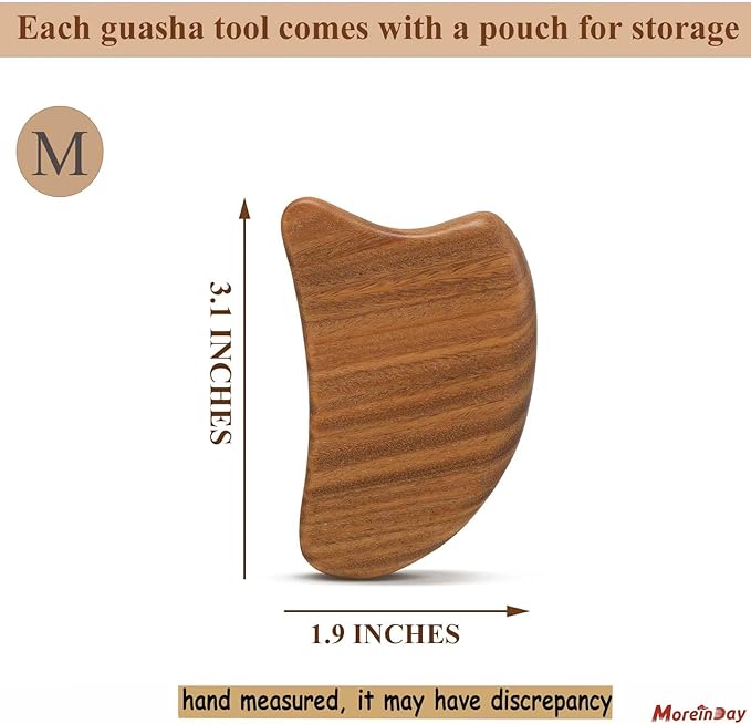 Gua Sha Tool for Face, Gua Sha Facial Tools for Face Massage, Wooden Guasha Tool Reduce Puffiness - Green Sandalwood