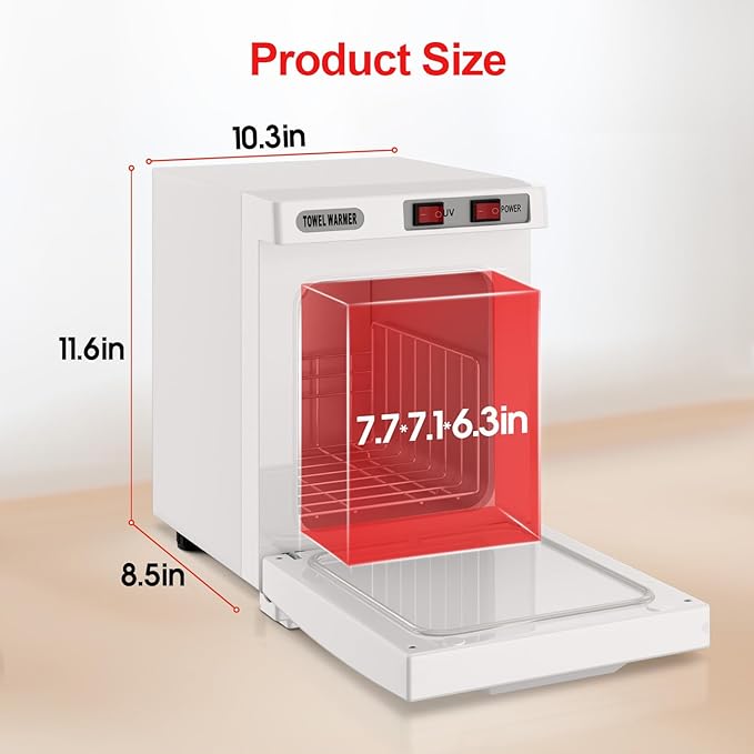 Hot Towel Warmer, 5L Towel Warmer Cabinet, Mini All-Around Fast Heating Machine with Stainless Steel Racks, Professional Towel Heater for Spa, Salon, Beauty, Barber, Massage, Gym, Home, White